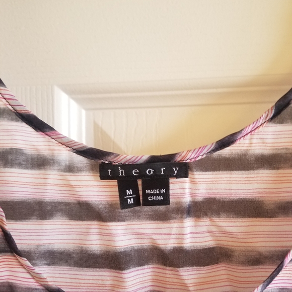 Theory silk striped blouse - Picture 4 of 5